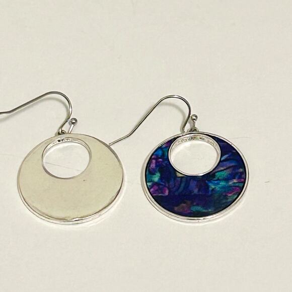 Vintage Purple Iridescent Dangle Earrings - Picture 9 of 10